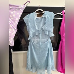 By the way blue small dress with polka dots